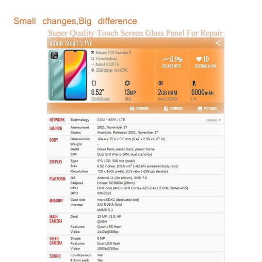 Infinix Screen Glass